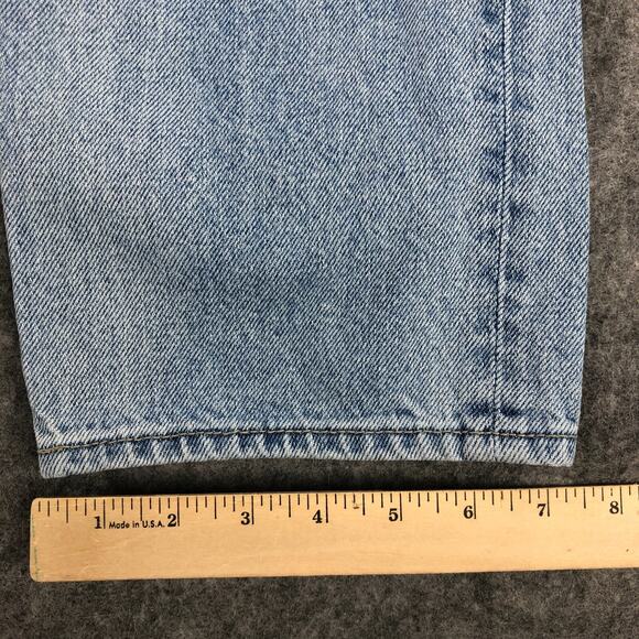 Carly Jean Womens Jeans 13 Blue Straight High Rise Baggy Button‎ Fly Distressed - Picture 13 of 14
